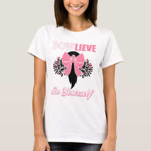 Cancer Da Mama Do cheerleader Camisa Rosa Arco Che