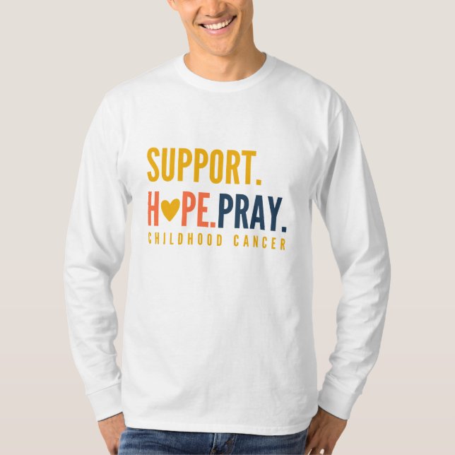 cancer de infância, esperança T-Shirt de longa fol (Frente)