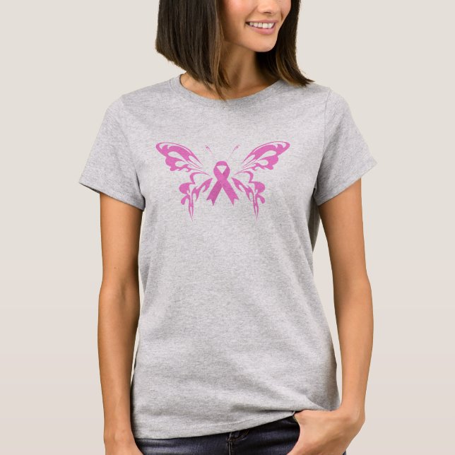 Cancer de Mama da Borboleta Rosa| Camisa (Frente)