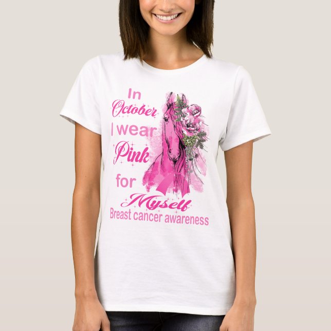 cancer de peito em outubro eu visto camisa rosa (Frente)