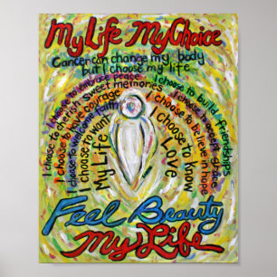 Cancer Impressão Poem White Angel Pintura Poster