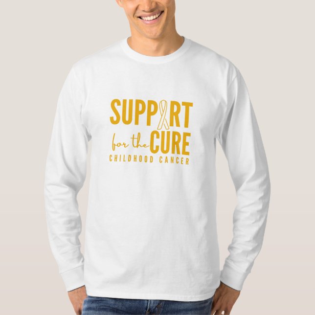 cancer infantil cura camisa de manga longa (Frente)