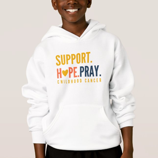 cancer infantil dá esperança Crianças Pullover Hoo (Frente)
