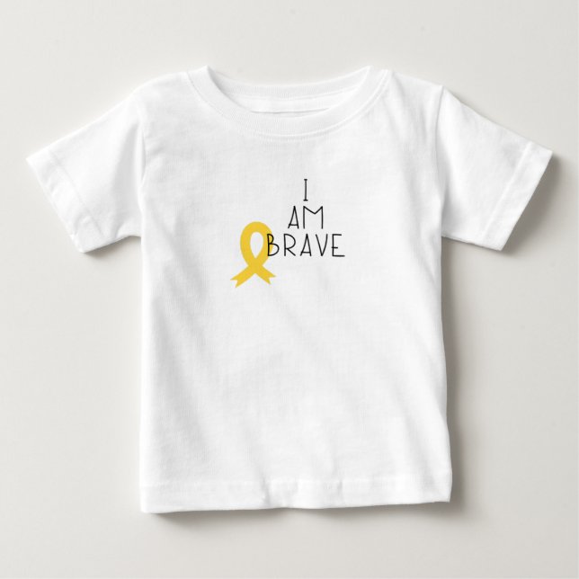 cancer infantil. Sou corajoso. Baby T-Shirt (Frente)