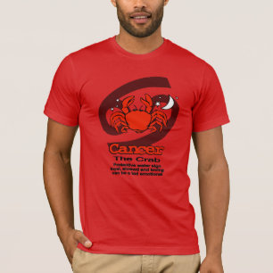 Cancer "O Caranguejo" zodiac gastou camiseta mascu