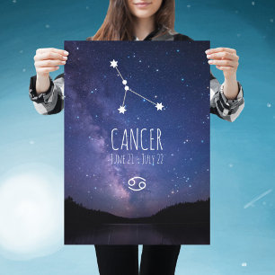 Cancer   Poster de constelação Zodiac Personaliz