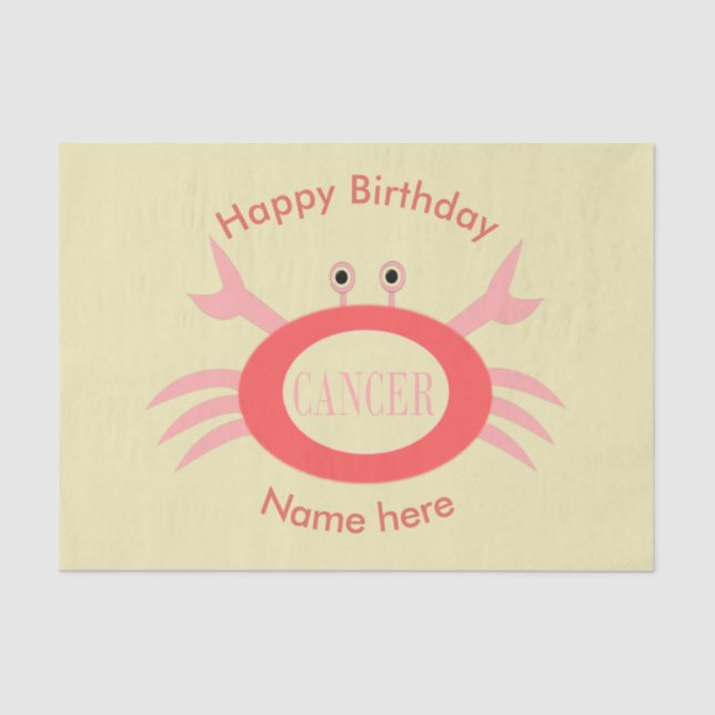 Cancer - Sinal de Estrela - Papel de Tecido (Frente )