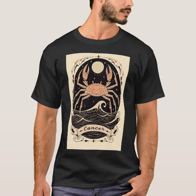 Cancer - T-Shirt Celestial Zodiac Art (Frente)