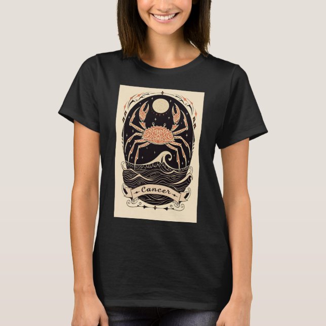 Cancer - T-Shirt Celestial Zodiac Art (Frente)
