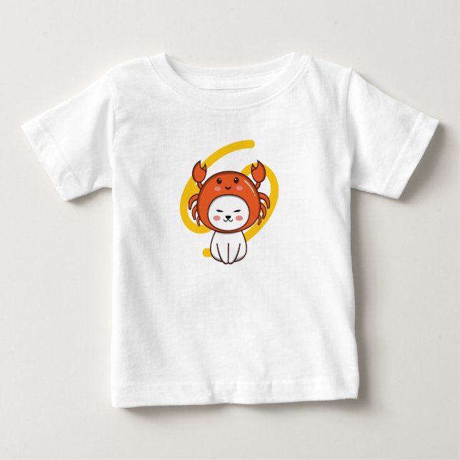 Cancer Zodiac Cat Baby T-shirt (Frente)