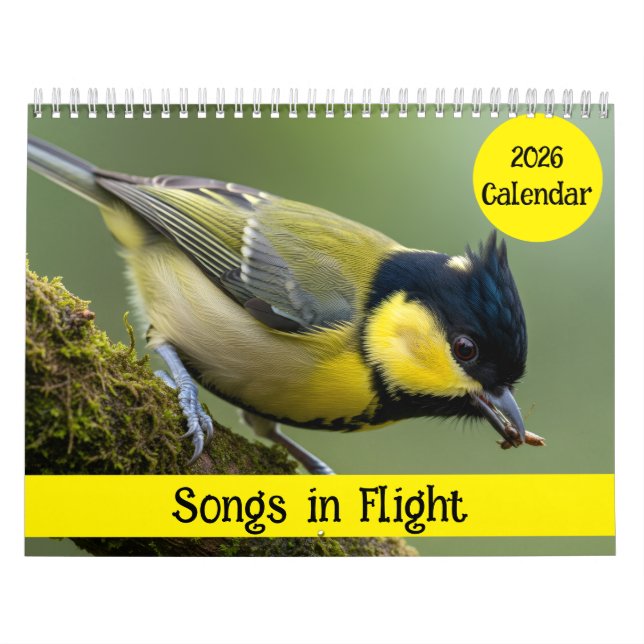 Canções em Voo: Calendário de Fotografia de Pássar (Capa)