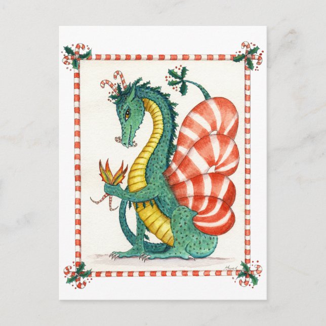 Candy Cane Dragon - cartão postal (Frente)