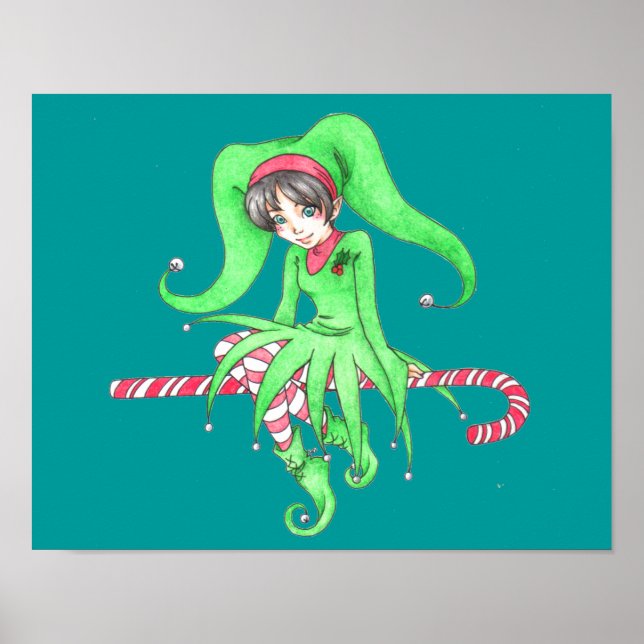 Candy Cane Elf Poster (Frente)