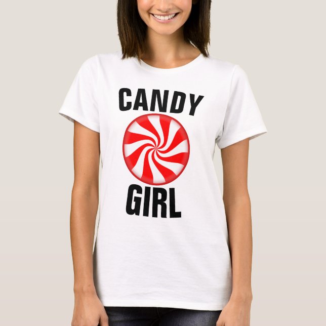CANDY GIRL Vintage Damas T-Shirts (Frente)