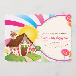 Candyland Compra Convites de Aniversário