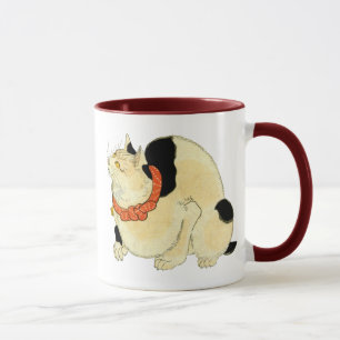 Caneca 日本猫, gato japonês do 国芳, Kuniyoshi, Uki