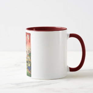 Caneca 梅 の 園, 広 重 Jardim da Ameixa, Hiroshige Ukiyoe