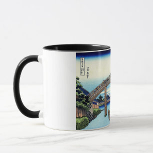 Caneca 深川万年橋下, opinião Monte Fuji do 北斎 