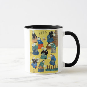 Caneca 猫の曲芸師, acrobata dos gatos, Kuniyoshi do 