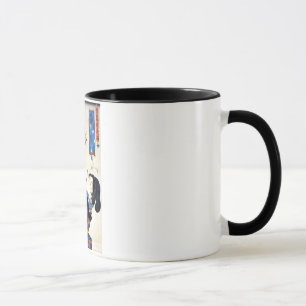 Caneca 猫 と 女, 国 Cat e Mulher, Kuniyoshi, Ukiyo-e