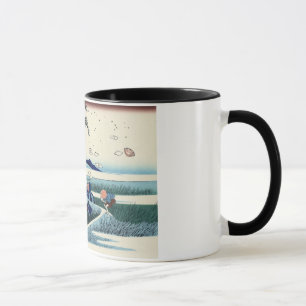 Caneca 駿 州 尻, 北 斎 Ver o Monte Fuji de Ejiri, Hokusai, Uki