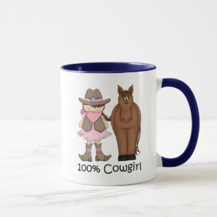 Caneca 100% de Cowgirl e Horse Ocidental