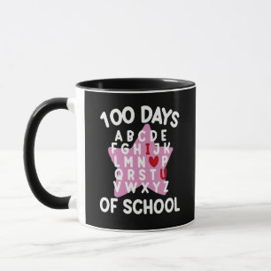 Caneca 100 Dias De Escola Alfabeto 100º Dia Professor 