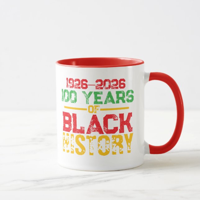 Caneca 100 Years of Black History Typography (Direita)