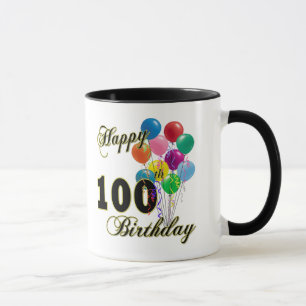 Caneca 100th presentes de aniversário e roupa felizes do