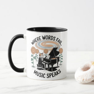 Caneca 11 0z Mug quando as palavras falham música fala