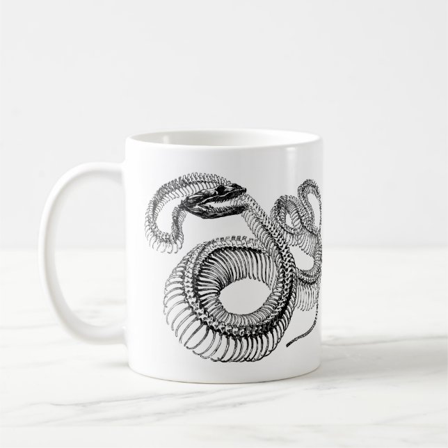 Caneca 11oz de esqueleto do cobra do vintage (Esquerda)
