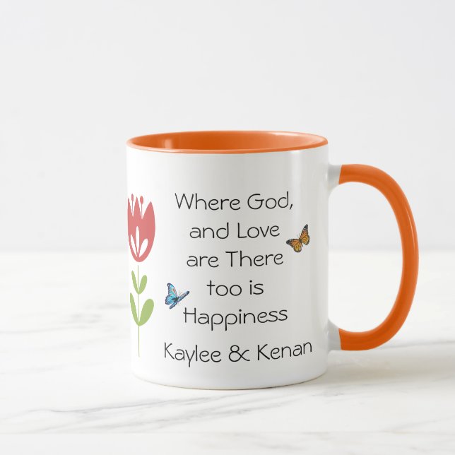 caneca 11oz inspirada floral feita sob encomenda (Direita)