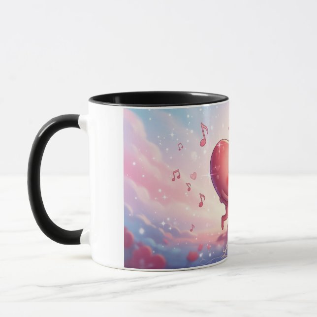 Caneca 11oz Mug Beija Corações "Notas de Amor" (Esquerda)