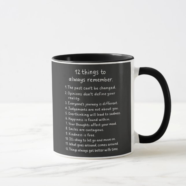 Caneca 12 Coisas para Sempre Lembrar  (Direita)