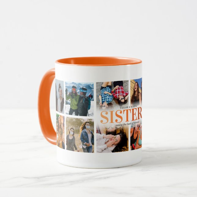 Caneca 12 Foto Collage Orange Sister (Frente Esquerda)