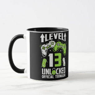 Caneca 13 de Aniversário Oficial Nível 13 Desbloqueado
