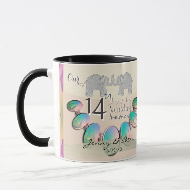 Caneca 14 Ivory Opal Anniversário Mug (Esquerda)