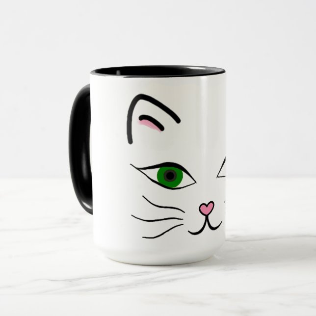 Caneca 15 oz. Combo Mug - Face De Gatinho (Frente Esquerda)