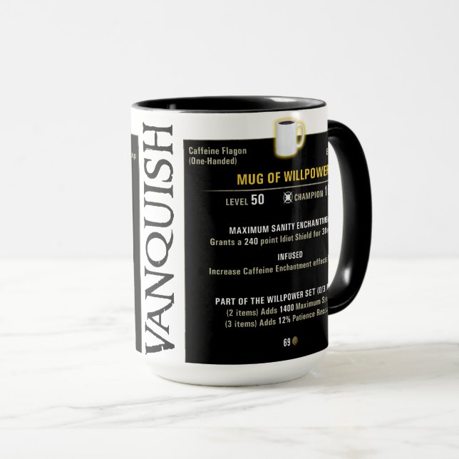 caneca 15oz da força de vontade (Frente Esquerda)