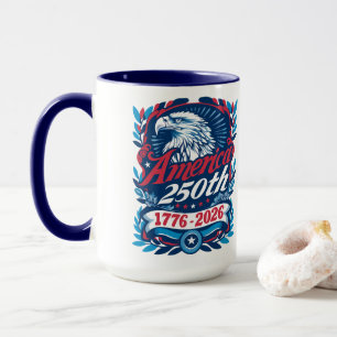 Caneca 1776-2026 EUA 250º Aniversário Vintage Patriótico