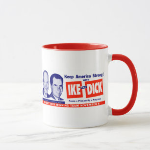 Caneca 1956 Vote Ike e Dick