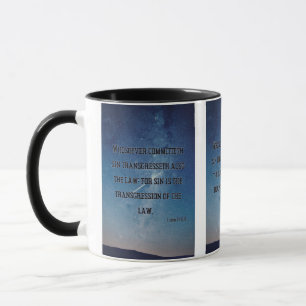 Caneca 1 Bíblia John 3:4 KJV Verse Pic Dois Tons Mug