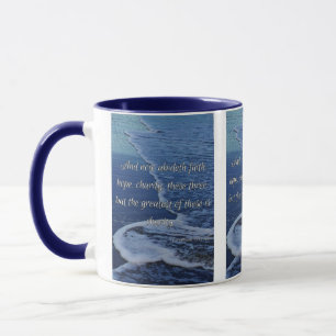 Caneca 1 Corinthians 13:13 Escritura De Bíblia Pic Dois T