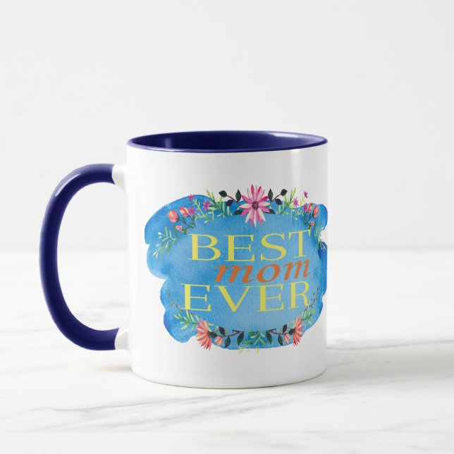 Caneca 1 Fita "Melhor Mãe Nunca", Impressão Mug Para Mamã (Esquerda)