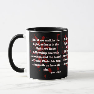 Caneca 1 John 1:7 Bíblia Verse Caminha à Luz da Fé
