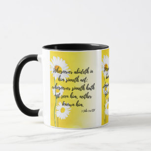 Caneca 1 John 3:6 KJV Bíblia Verso Pic Dois Tons