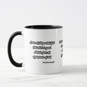 Caneca 1 Salónica 5:21-22 KJV Bíblia de dois tons