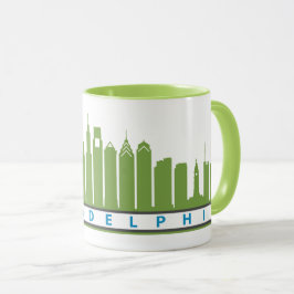 Caneca 2019 da skyline de Philly no limão & nas
