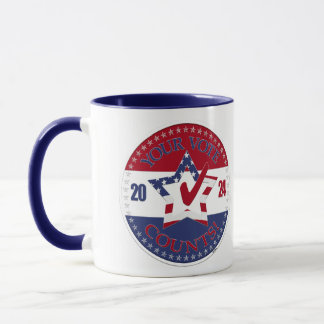 Caneca 2024 Seu Voto Conta Estrela Marca de Verificação