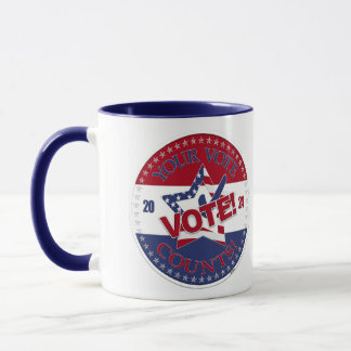 Caneca 2024 Seu Voto Conta VOTE! Estrela Marca de Verific